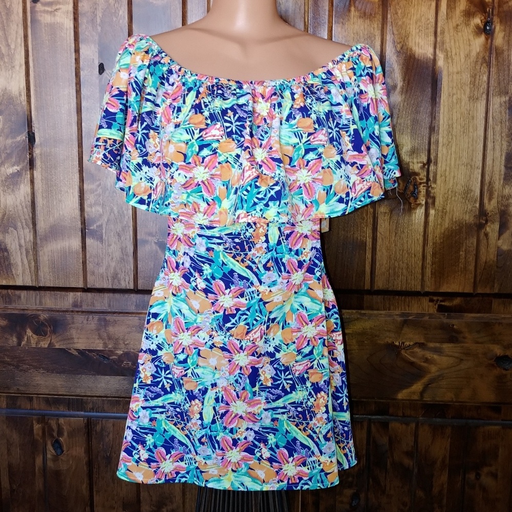 🌟Hawaii off-the- shoulder cut out dress